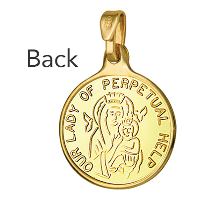 Fine Silver or 9ct Yellow Gold St Gerard Pendant or Charm -16mm Round - Patron of Motherhood