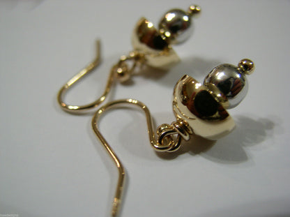 Kaedesigns Genuine 9ct 9k Yellow & White Gold Fancy Hook Earrings