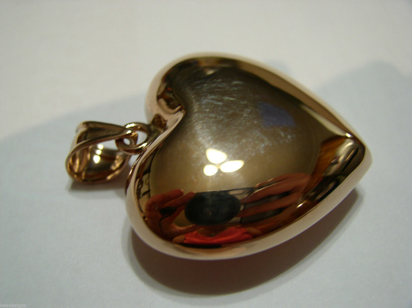 Kaedesigns Genuine 9ct 9kt Extra Heavy Large Puffy Bubble Yellow, Rose or White Gold Heart Pendant