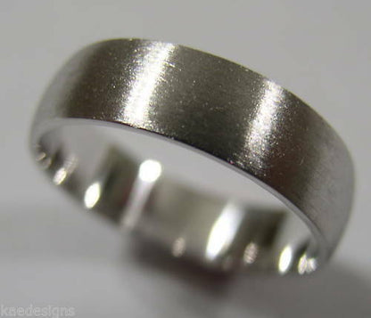 Size V, Genuine Matt Finish 9ct 9K 375 Solid White Gold Wedding Band Ring