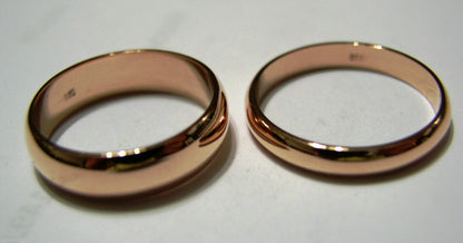 Kaedesigns, 2 Rings X Custom Made Solid 18ct 18kt Yellow,Rose or White Gold Wedding Bands