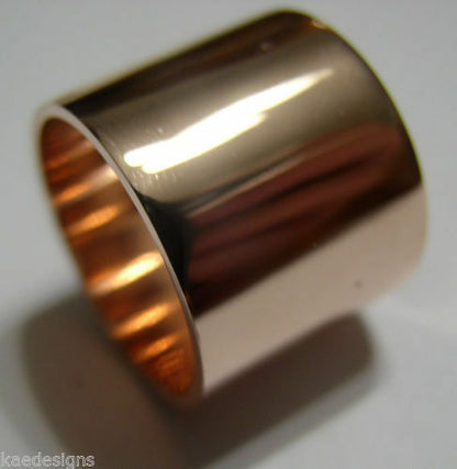 Kaedesigns Size N, Genuine 18 Grams Heavy 9ct Yellow, Rose or White Gold Solid 16mm Wide Band Ring