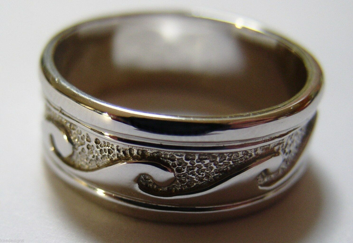 Kaedesigns New Genuine Solid 9ct 9kt Yellow, Rose or White Gold Mens Surf Wave Ring Size X 258