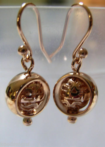 Kaedesigns 9ct 9k 375 yellow, Rose or White Gold Spinning Filigree Belcher Ball Earrings