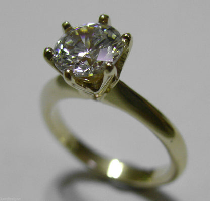 Kaedesigns,Genuine 9ct 9kt Solid Yellow Gold / 375, Engagement Ring Size N 1/2