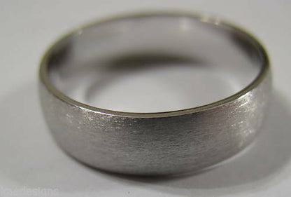 Size V, Genuine Matt Finish 9ct 9K 375 Solid White Gold Wedding Band Ring