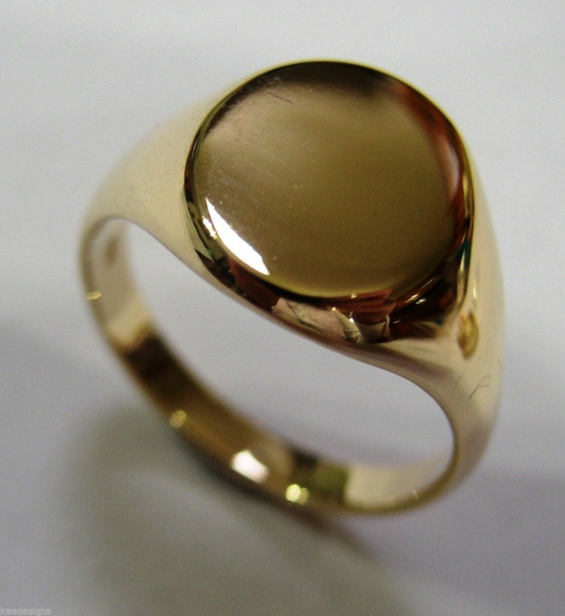 Kaedesigns Genuine 9kt 9ct Yellow, Rose or White Gold Full Solid Heavy Signet Ring 318 - Choose your size