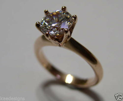 Kaedesigns Genuine 9ct 9kt Solid Yellow, Rose or White Pink Gold Ring 7mm Cubic Zirconia Stone