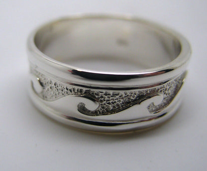 Kaedesigns New Genuine Genuine Sterling Silver 925 Surf Wave Ring Size W