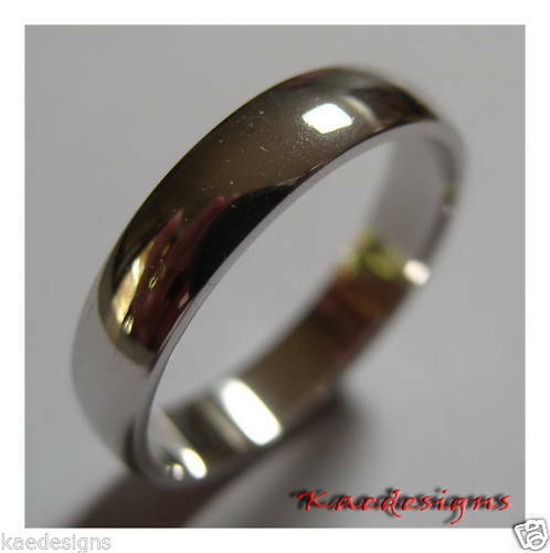 Kaedesigns Genuine Solid 14ct 14kt White Gold Wedding Band Ring Size X