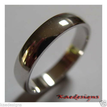 Kaedesigns Genuine Solid 14ct 14kt White Gold Wedding Band Ring Size X