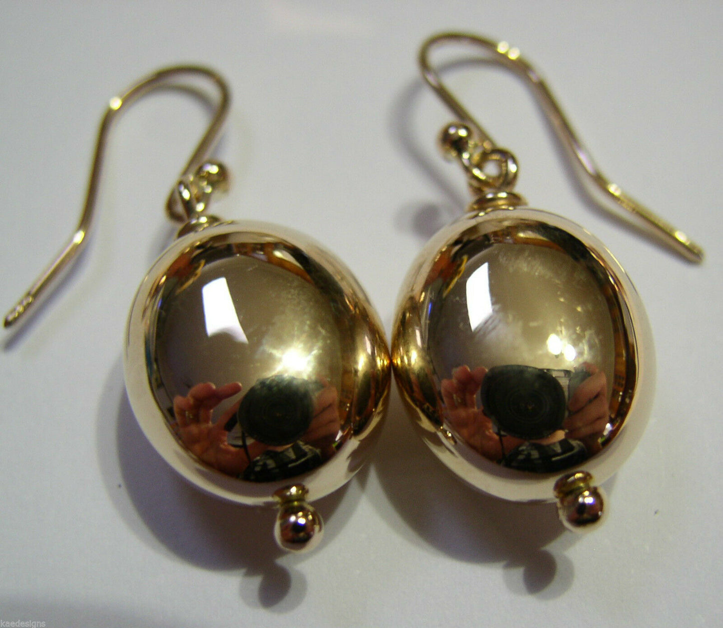 Kaedesigns New Genuine Heavy 9ct 9k Rose, Yellow, White Gold Oval Hook Earrings
