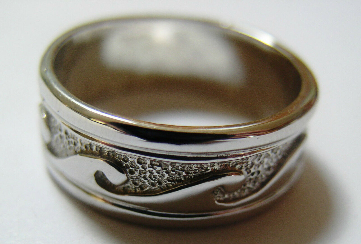 Kaedesigns New Solid Genuine Sterling Silver 925 Surf Wave Ring Size X