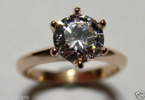 Kaedesigns Genuine 9ct 9kt Solid Yellow, Rose or White Pink Gold Ring 7mm Cubic Zirconia Stone