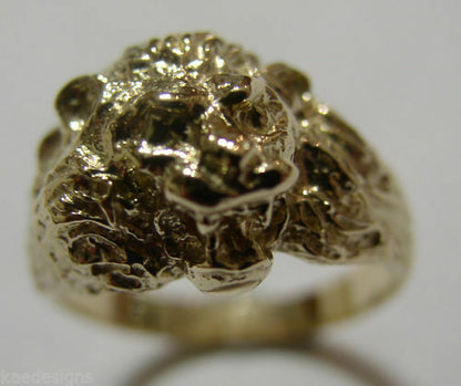 Kaedesigns Genuine Solid New 9ct 9kt Yellow, Rose or White Gold Large Lion's Head Ring