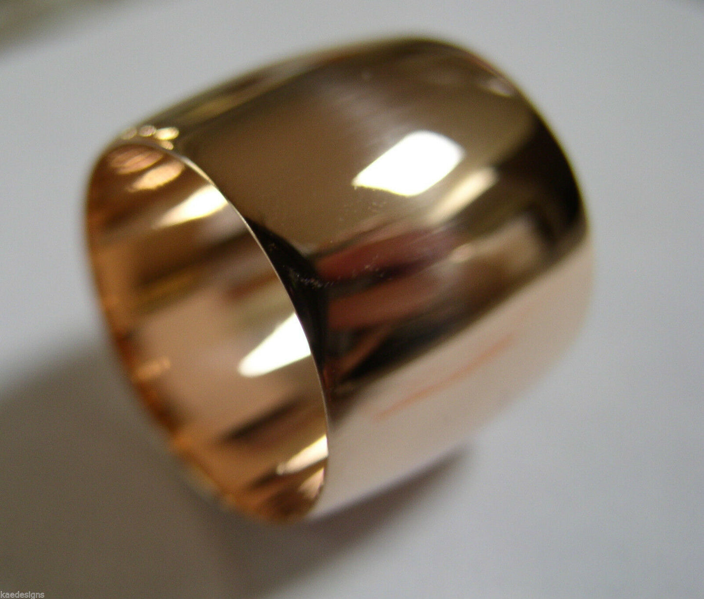 Size M / 6  Genuine Huge Genuine 9K 9ct Yellow, Rose or White Gold Full Solid 15mm Extra Wide Band Ring