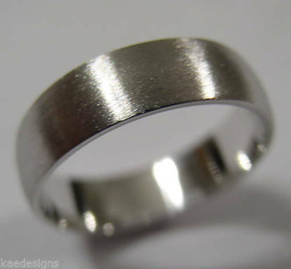 Size V, Genuine Matt Finish 9ct 9K 375 Solid White Gold Wedding Band Ring