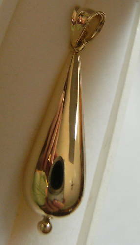 Kaedesigns Genuine 9ct 9k Yellow, Rose or White Gold Long Teardrop Pendant