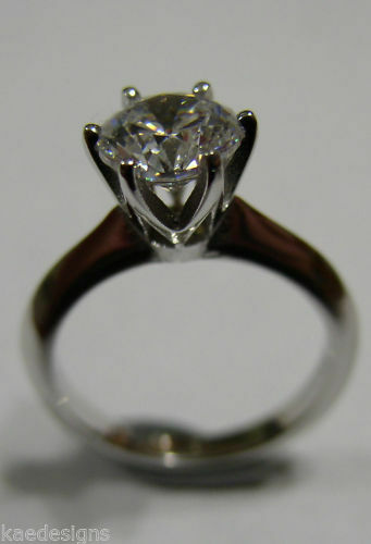 Kaedesigns Genuine 9ct 375 Solid White Gold Claw Set Ring Size J
