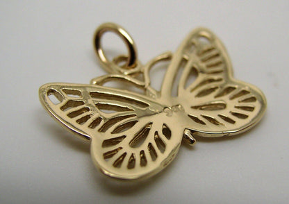 Kaedesigns, Genuine New 9ct 9kt Yellow, Rose Or White Gold Filigree Butterfly Pendant 342