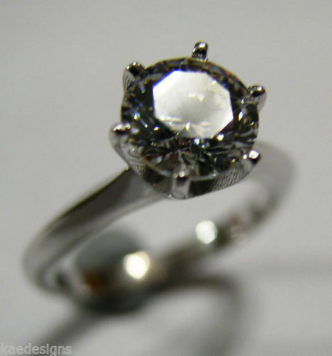 Kaedesigns Genuine 9ct 375 Solid White Gold Claw Set Ring Size J