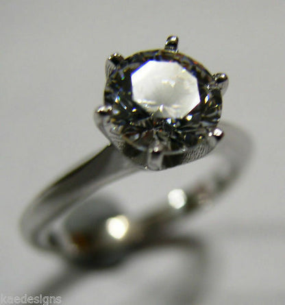 Kaedesigns Genuine 9ct 375 Solid White Gold Claw Set Ring Size J