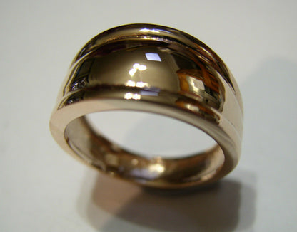 Size L Kaedesigns, 9ct 9kt 375 Full Solid Yellow, Rose or White Gold Thick Dome Ring 12mm Wide