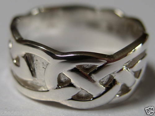 New Genuine Sterling Silver Solid Celtic Weave Ring 353