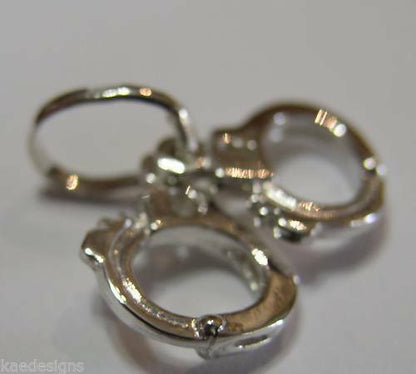 Sterling Silver 925 Hand Cuffs Handcuffs Charm Or Pendant