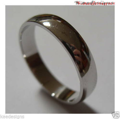 Kaedesigns Genuine Solid 14ct 14kt White Gold Wedding Band Ring Size X