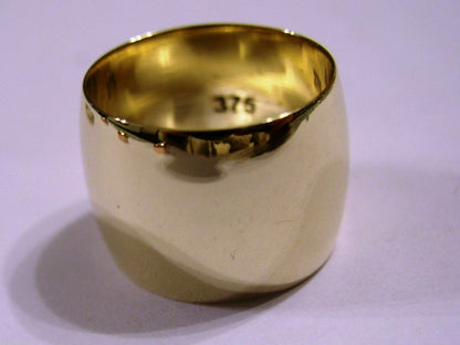 Size T Genuine Huge Genuine 9K 9ct Yellow, Rose or White Gold Full Solid 15mm Extra Wide Band Ring