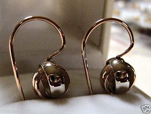 Kaedesigns Genuine 9ct 9k 375 10mm Rose White Gold Belcher Spinning Earrings