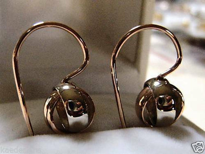 Kaedesigns Genuine 9ct 9k 375 10mm Rose White Gold Belcher Spinning Earrings