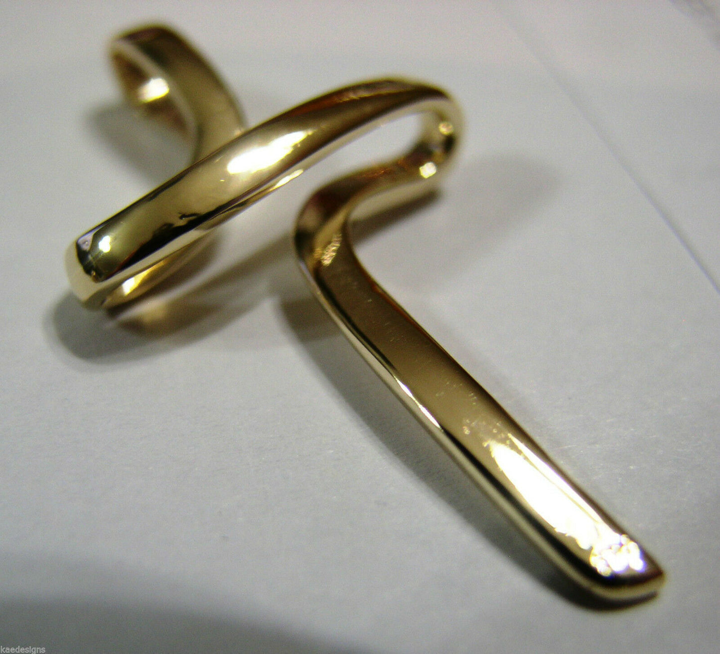 Kaedesigns, Genuine Large Modern 18ct 750 Yellow, Rose or White Gold Cross Crucifix Pendant 277