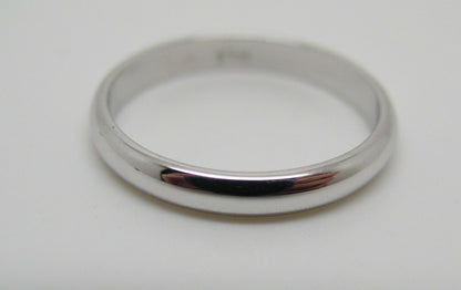 Size Q1/2 18ct White Gold Full Solid 2.6mm Wedding Band Ring Hallmarked 750