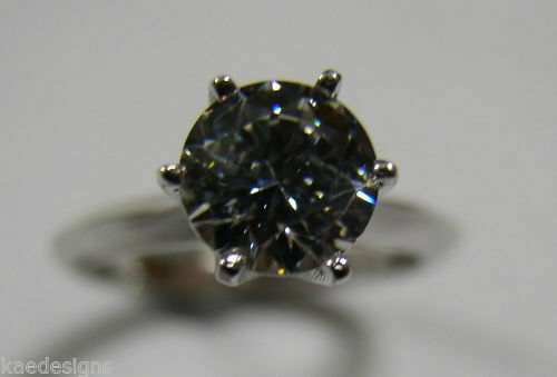 Kaedesigns, New Genuine 9ct Solid White Gold Claw Set Ring Size N