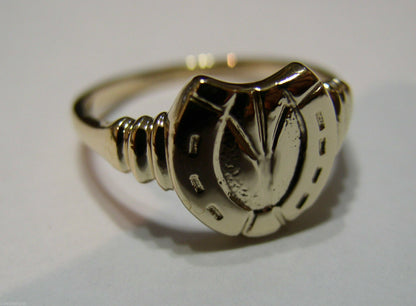 Size U - Kaedesigns, New Large 9ct Genuine Yellow, Rose or White Gold  Lucky Horseshoe Ring