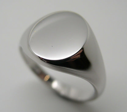 Kaedesigns, New Genuine Sterling Silver Full Solid Oval 12mm x 13mm Heavy Signet Ring in your size