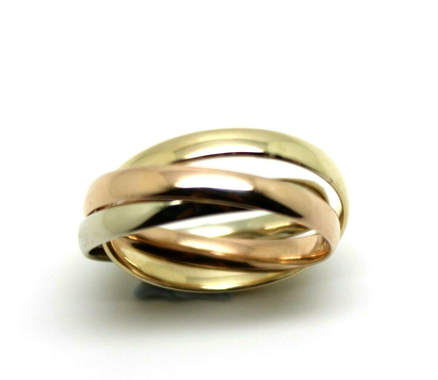 Size S 1/2 Genuine Solid 3mm 9ct Yellow, White, Rose Gold Russian Wedding Ring Bands