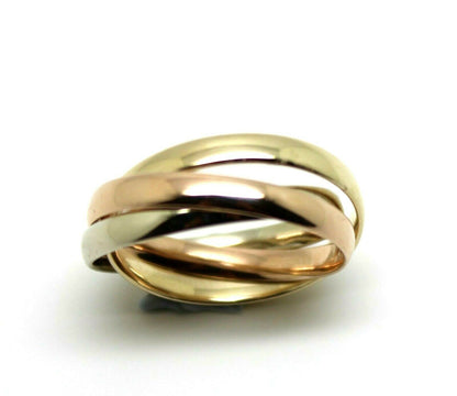 Size S 1/2 Genuine Solid 3mm 9ct Yellow, White, Rose Gold Russian Wedding Ring Bands