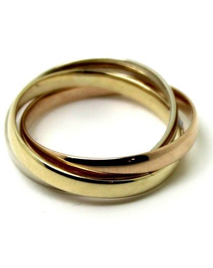 Size S 1/2 Genuine Solid 3mm 9ct Yellow, White, Rose Gold Russian Wedding Ring Bands