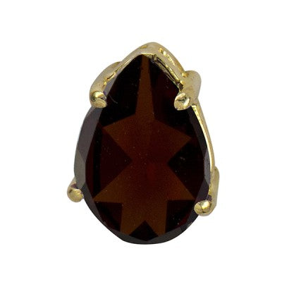 Genuine 9k 9ct Yellow Gold Natural Garnet Teardrop Pear Studs Earrings 8mm x 10mm