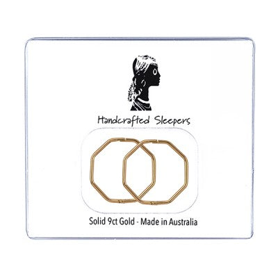 Sterling Silver or 9ct Yellow Gold Large Sleepers Octagonal Hinged Earrings 16mm