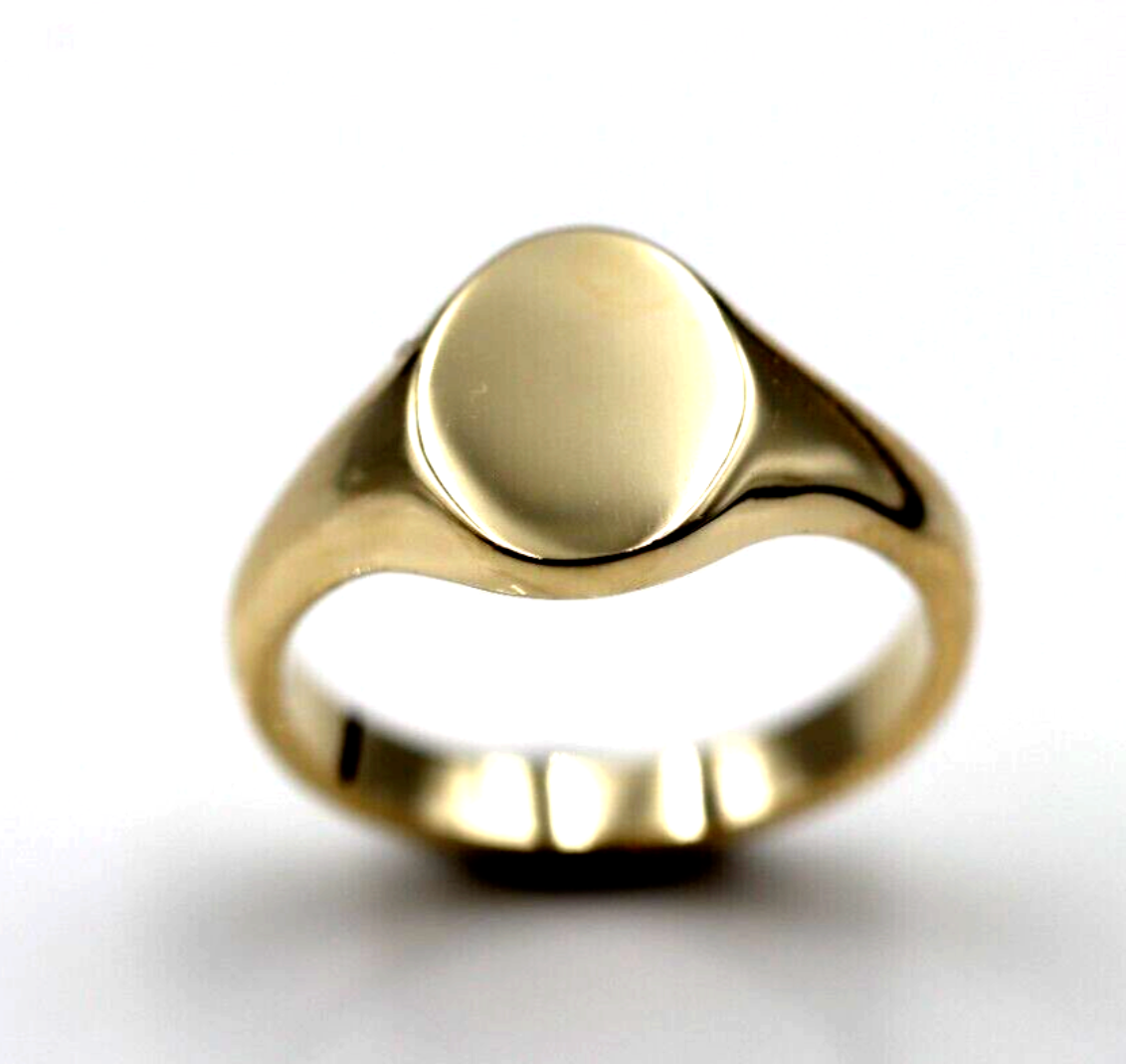 Size G New 9ct 9K Yellow, Rose or White Gold Oval Signet Ring 9mm x 7mm