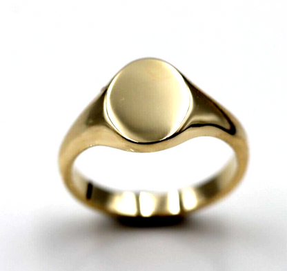Size G New 9ct 9K Yellow, Rose or White Gold Oval Signet Ring 9mm x 7mm