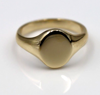 Size G New 9ct 9K Yellow, Rose or White Gold Oval Signet Ring 9mm x 7mm