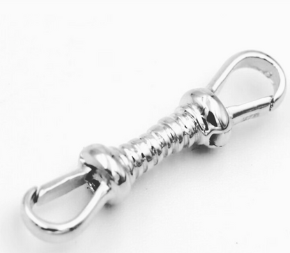 Genuine 9ct Yellow, Rose or White Gold Double Dog Clip Albert Swivel Clasp Doesn't Rotate