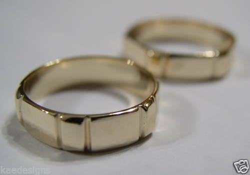 Genuine Solid His & Hers Solid 9ct 9K Yellow Gold Wedding Bands Couple Rings