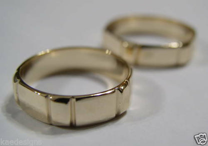 Genuine Solid His & Hers Solid 9ct 9K Yellow Gold Wedding Bands Couple Rings