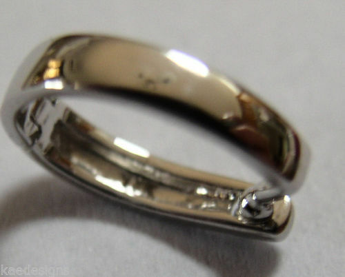 Genuine 9ct 9kt 375 13mm Large Size White gold Plain Enhancer Bail Clasp